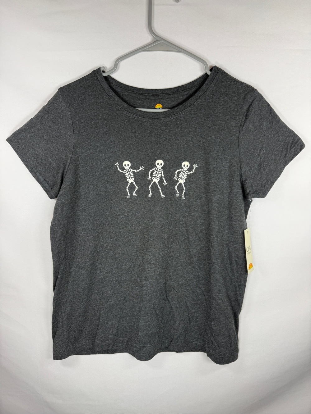 C&C California Dancing Skeletons Tee NWT Medium Charcoal Heather Halloween Shirt